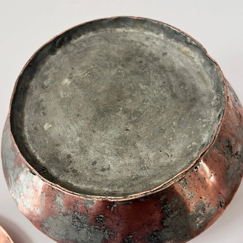 Vintage‎ Hand Hammered Copper Cooking Pot w Lid Rustic Farmhouse Primitive Decor